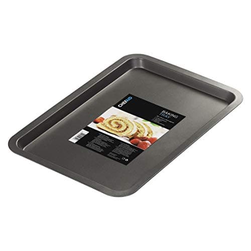 Image of Chef Aid Non-Stick Carbon Steel Baking Tray, Durable Non Stick Coating, Fridge and Freezer Safe, Perfect for Baked Goods and Roasting, 43 x 29 x 2cm, Robust Essential Oven pan, Black