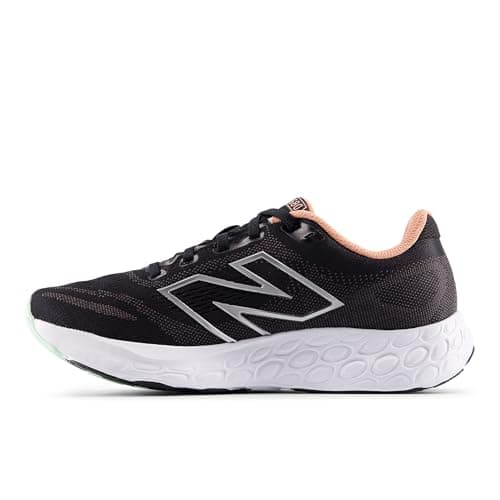 Image of New Balance Women's Fresh Foam 680 V8 Running Shoe, Black/Dark Silver Metallic/Peach Nectar, 7.5 Wide