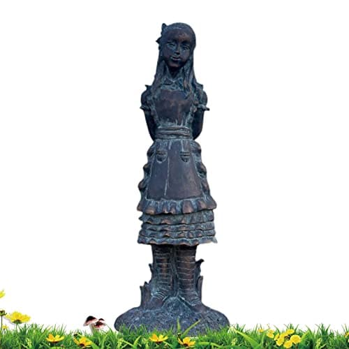 Image of Vintage Alice in Wonderland Garden Sculpture - Resin Statue Figurines With Mad Hatter, White Rabbit, Cheshire Cat and Caterpillar - Wonderland Garden Decorations