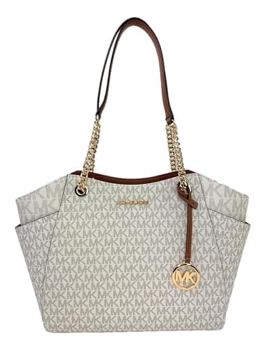Image of Michael Kors Michael Michael Kors Jet Set Travel Large Crossbody Bag with Trifold Travel Wallet, vanilla, L