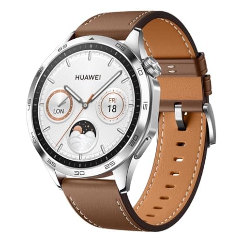 Image of HUAWEI WATCH GT 4 Smart Watch for men women - Up to 2 Weeks Battery Life Fitness Tracker - Compatible with Android & iOS - Health Monitoring with Pulse Wave Arrhythmia Analysis - GPS Integrated -Brown
