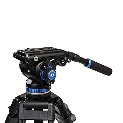 Image of Benro S6 PRO Flat Base Fluid Video Head, 13.2 lb Max, 6 Step Counterbalance (0-5), 1/4"-20 Accessory Mounts, 3/8"-16 Head Mount, w/Pan Arm (S6PRO)