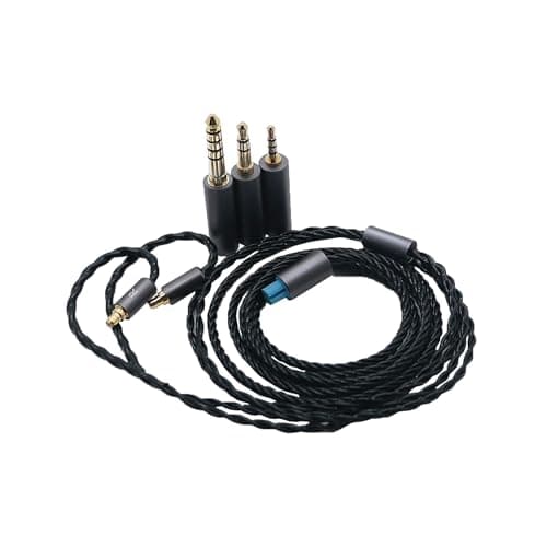 Image of Yaowanguan Balanced Cable w/4.4mm,2.5mm,3.5mm Adapter for Sennheiser IE 100 PRO/IE 400 PRO/IE 500 PRO In-Ear Monitors Headphones,3 in 1 Replacement Silver Plated Upgrade Wire(Black)