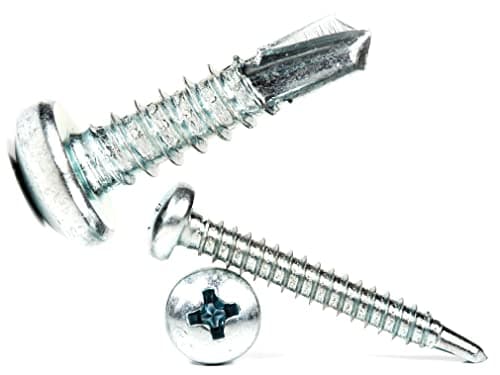 Image of 4.8mm x 16mm Self Drilling Pan Head Screws Steel Self Tapping Screws for Metal Sheets Roofing Windows (Pack of 50) F12D