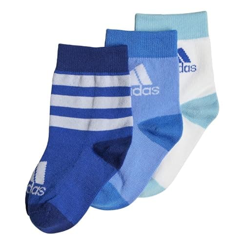 Image of adidas Unisex Kids Graphic Socks 3 Pairs, Royal Blue/Blue Fusion/White, 12.5K-1 UK