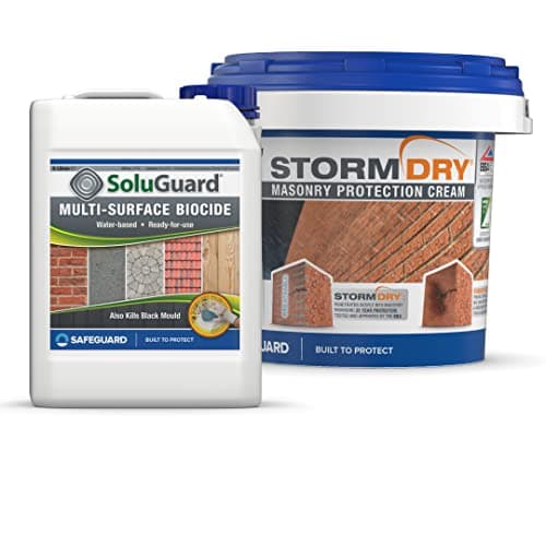 Image of Stormdry Masonry Waterproofing Cream 3L + Soluguard Biocide - BBA Approved - 25 Year Ultimate Home Protection Bundle for Effective Wall Weatherproofing
