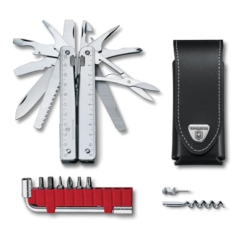 Image of Victorinox Swiss Tool X Plus Swiss Army Knife, Large, Multi Tool, 37 Functions, Locking Blade, Case, Silver