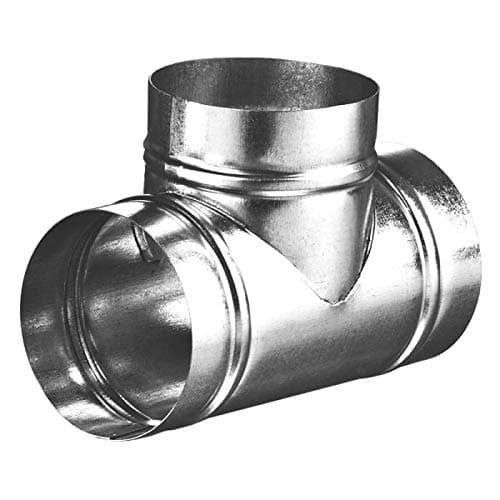 Image of Swiftair T PIECE METAL EQUAL TEE DUCTING CONNECTOR FANS HYDROPONICS 4" 5" 6" 8" 10" & 12" (4" 100mm)