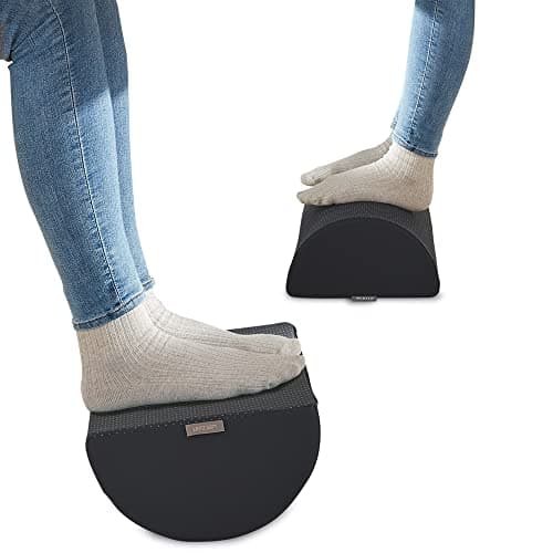 Image of Leitz Desk Foot Rest, Adjustable Leg & Knee Support, Suitable For The Home Office, Relieves Shoulder & Back Ache, Made From Foam With A Fabric Cover, Ergo Cosy Range, Velvet Grey, 53710089