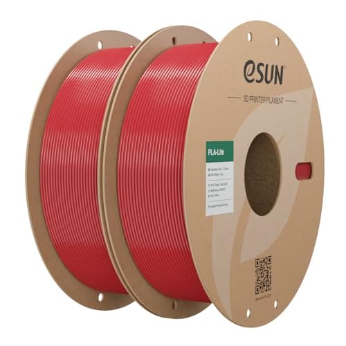 Image of eSUN PLA Filament 1.75mm, 3D Printer Filament PLA Dimensional Accuracy +/- 0.03mm, 1KG per Spool, 2 Spools 3D Printing Filament,Fire Engine Red and Fire Engine Red