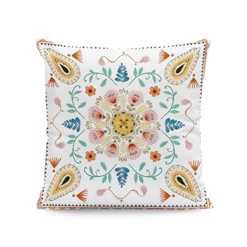 Image of xpkvdsq Cushion Covers 30x50cm Colorful Flowers Cushions Living Room Accessories, Soft Linen, Fluffy Throw Pillowcase for Sofa, Outdoor Patio Garden Living Room Farmhouse Decor