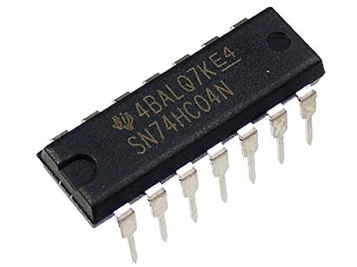 Image of TEXAS INSTRUMENTS SN74HC04N Inverter Gate, HC Family, 1 Input, 5.2 mA, 2V to 6V, DIP-14 (5 pieces)