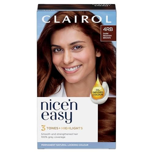 Image of Clairol Nice'n Easy Crème, Natural Looking Oil Infused Permanent Hair Dye, 4RB Dark Reddish Brown