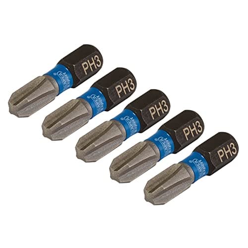 Image of Draper 04936 Cross Slot/PH Type Impact Screwdriver Bits, No.3 x 25mm (Pack of 5)