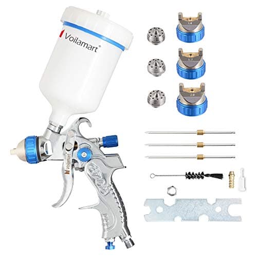Image of Voilamart HVLP Gravity Feed Air Spray Gun 600CC Cup Paint Sprayer Airbrush Painting Tool Kit with 3 Nozzle 1.4MM 1.7MM 2.0MM