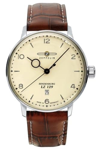 Image of Zeppelin lz129 Hindenburg Mens Analogue Quartz Watch with Leather Bracelet 8042-5