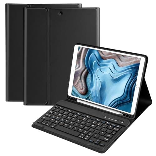 Image of Keyboard Case for iPad 10.2 Inch 9th Generation 2021/iPad 8th Gen 2020/iPad 7th Gen 2019 /iPad Air 3rd 2019/iPad Pro 10.5 2017 Case with Magnetically Detachable Wireless Keyboard & Pen Holder(Black)