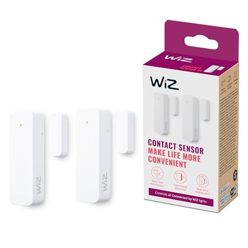 Image of WiZ Contact Sensor – Home Monitoring, Automation, Real-Time Alerts, Light Alarms, Easy Setup, Home Security, Notifications, App Control, Connects with WiZ Camera and Lights, Double Pack