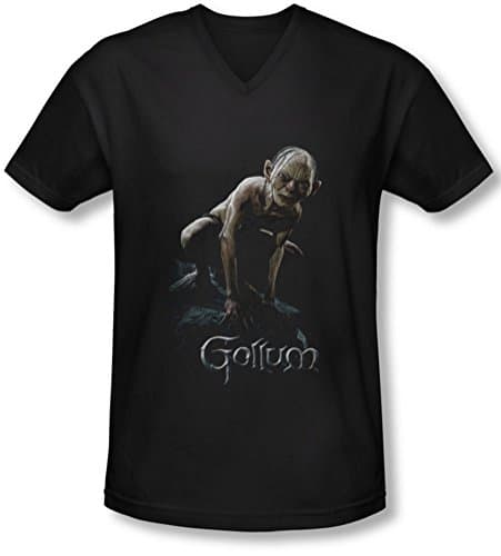Image of Lor - Mens Gollum V-Neck T-Shirt, Medium, Black