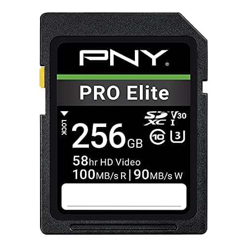 Image of PNY 256GB PRO Elite Class 10 U3 V30 SDXC Flash Memory Card - 100MB/s, Class 10, U3, V30, 4K UHD, Full HD, UHS-I, Full Size SD