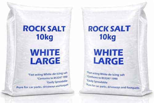 Image of Bag of Grit Rock Salt Deicing | White Grit Rock Salt for Weeds De-Icing Salt Grit for Paths, Driveways & Roads of Snow & Ice (20kg)