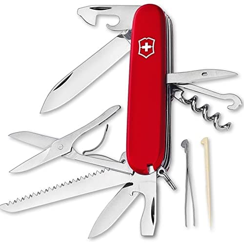 Image of Victorinox Huntsman Swiss Army Pocket Knife, 91 mm Length x 21 mm Height, Red