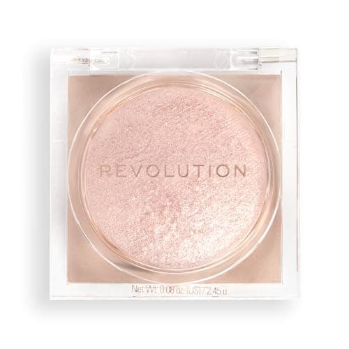 Image of Makeup Revolution Beam Bright Highlighter, All Over Face Glow, Powder To Liquid Formula, 5 Different Shades, Rose Lustre