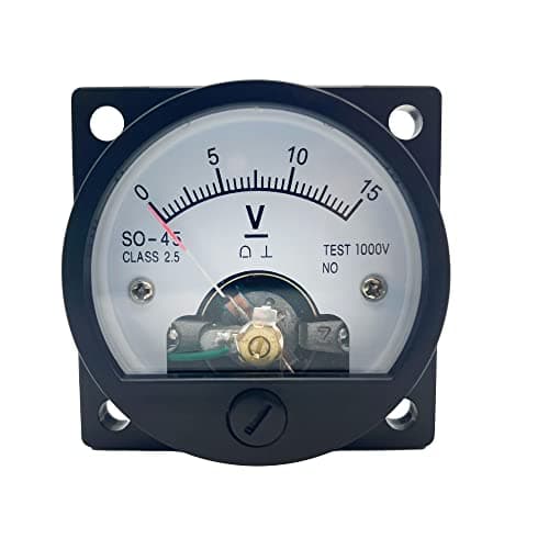 Image of LEPEVNEY Analog Dial Panel Meter Voltmeter Gauge SO-45 Round Current Measuring Ammeter DC 15V