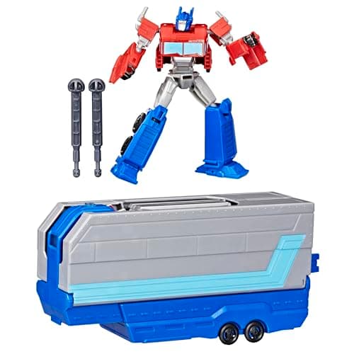 Image of Transformers EarthSpark Optimus Prime Battle Trailer Playset