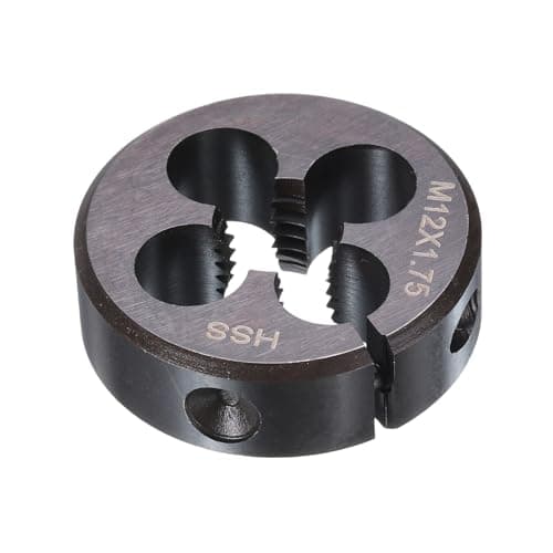 Image of sourcing map Round Threading Die M12 x 1.75 Metric Thread 38mm OD Adjustable Right Hand High-Speed Steel (HSS) Round Die Screw Thread Cutting Die for Thread Repair