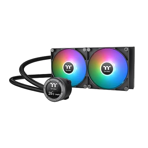Image of Thermaltake TH280 V2 Ultra ARGB Sync/AlO Liquid Cooler/ARGB Fan 140 * 2/PWM 500~1800rpm/Water Block 2.1" LCD/Black, CL-W385-PL14SW-A