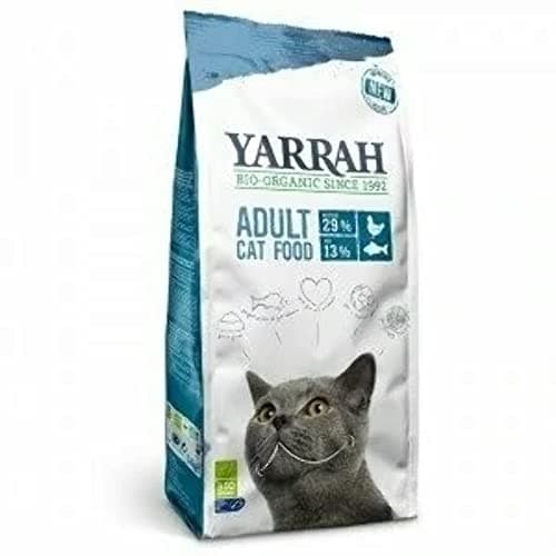 Image of YARRAH Organic Adult Cat Food - Delicious Kibble with MSC Herring, Organic Chicken, Peas & Nettle - For All Types of Cats - Free from Artificial Additives, Pesticides & GMO - 2.4kg