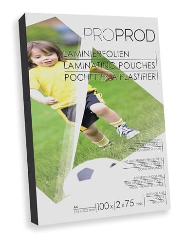 Image of ProProd Premium A4 75/80mic, Glossy Laminating Pouch (Pack of 100), Packaging May vary