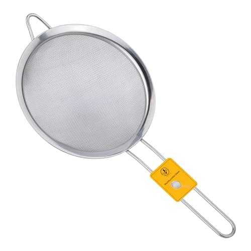 Image of Sieves and Strainers Set - 20 cm Pack of 1 - Metal Sieve Stainless Steel, Fine Mesh Strainer | Kitchen Sieve Fine Mesh, Sive Cooking, Flour for Baking Rust Free Seive, Dishwasher Safe SIV