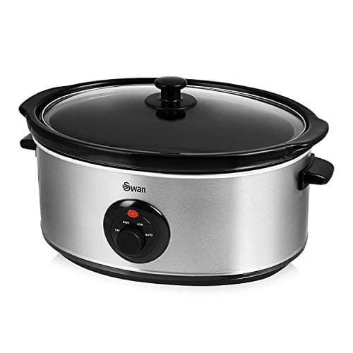 Image of Swan Stainless Steel Slow Cooker, 6.5 Litre, Silver, SF17030N