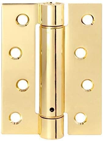 Image of 4" Single Action Spring Hinge Electroplated Brass