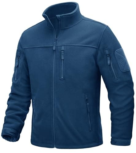 Image of TACVASEN Work Jackets for Men Winter Fleece Jacket Thermal Military Tactical Jacket Fleece Windproof Jackets Blue Green