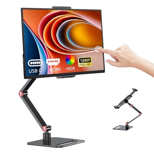 Image of Pixluxe - 14" 1200P Ultra Thin Touchscreen Portable Monitor with Bezel Free Design, Full HD IPS HDR with Stand, HDMI and USB-C Ports, External Display for Laptops and