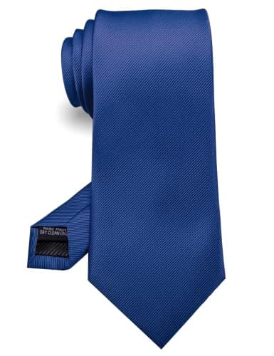 Image of JEMYGINS 3.15" Dark Blue Tie Wedding Business Silk Necktie for Men (8cm)