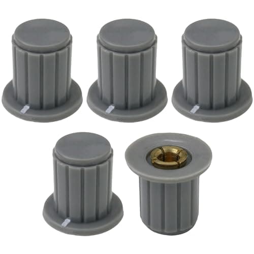 Image of 4mm Round Hole Top Hat Control Knob with Collet Fixing Pack of 5 (Grey)