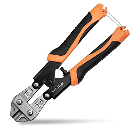Image of Bolt Cutter, Meccion Heay Duty 8" CR-V Mini Bolt and Wire Cutter, Cable, Chain, Spring Snips Clippers with Comfortable Soft Rubber Grip