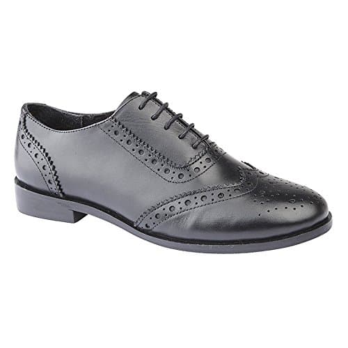 Image of Cipriata Violetta Black Womens Leather Brogue Oxford Shoes Size UK 5