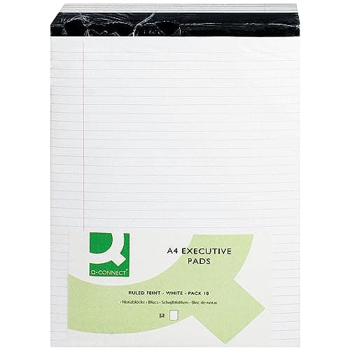 Image of Q-Connect Ruled Stitch Bound Executive Pad 52 Leaves 104 Pages A4 White (Pack of 10) KF01386