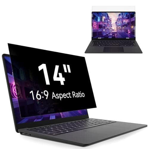 Image of Protescreen Laptop Privacy Screen 14 Inch 16:9 Aspect, Anti Blue Light Glare Filter, Removable Filter for 14'' Laptop, Anti-Scratch Shield