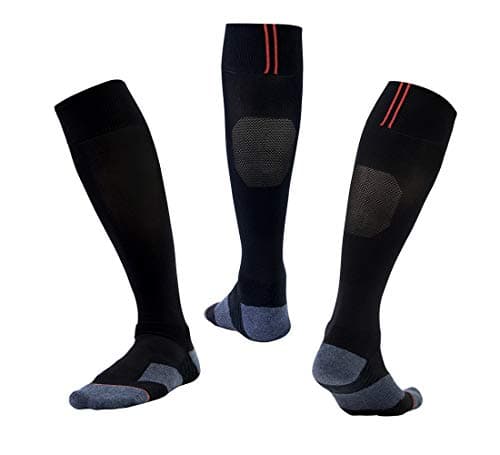 Image of SKeshine Men & Women Football Sock Soccer Rugby Hockey Socks (Black, UK3-7)