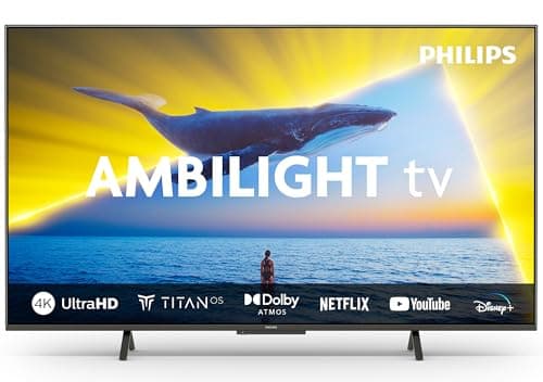 Image of Philips Ambilight 55PUS8109 4K LED Smart TV - 55 Inch Display with Pixel Precise Ultra HD, Titan OS Platform and Dolby Atmos Sound, Works with Alexa and Google Voice Assistant - Satin Chrome