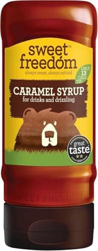 Image of Sweet Freedom Caramel Syrup 350 g – Vegan Drizzle for Coffee and Pancakes, Naturally Sweetened with Fruits, Only 13 Kcal Per Teaspoon (Pack of 1)