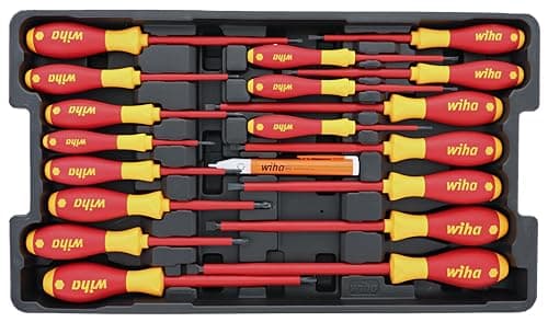 Image of Wiha 32095 Slotted and Phillips Insulated Screwdriver Set, 1000 Volt, 19 Piece
