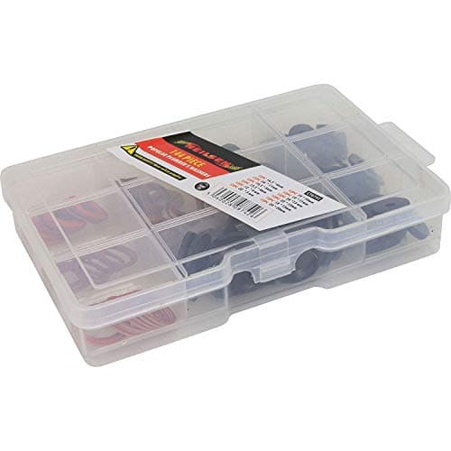 Image of Arctic Hayes Popular Plumbers Washer Kit 144 Piece, Black/Red