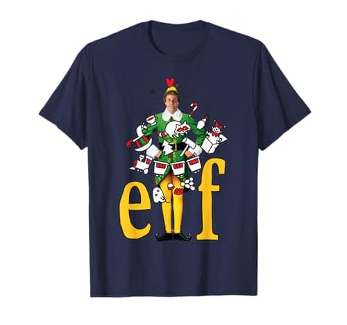 Image of Elf Buddy Cartoon Christmas Drawings T-Shirt